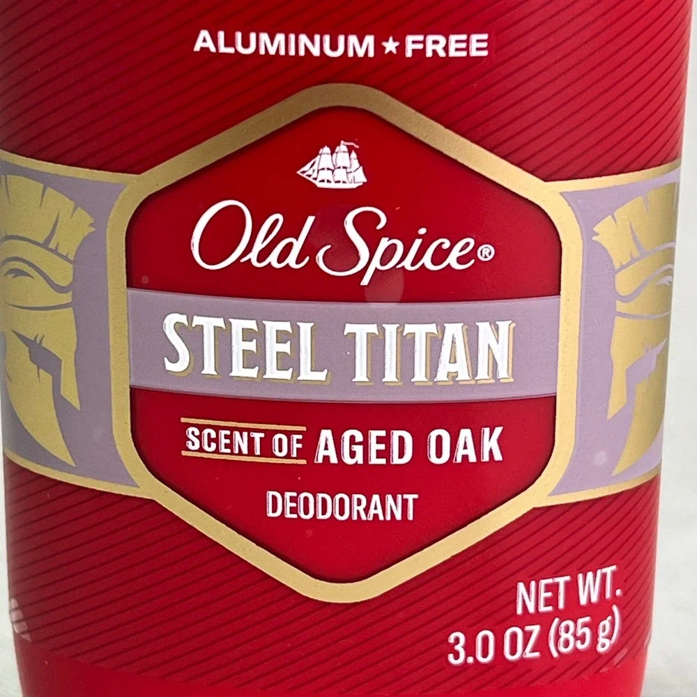 Old Spice Deodorant Red Steel Titan Aged Oak Aluminum Free Masculine 3.0oz‎